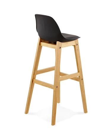 Tabouret de bar bois de Chêne ELODY Polypro Noir