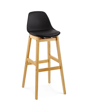 Tabouret de bar bois de Chêne ELODY Polypro Noir