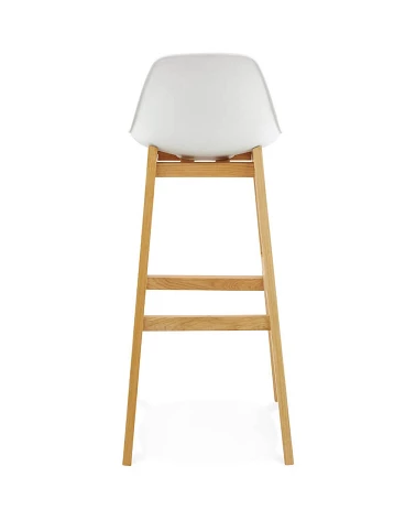 Tabouret de bar bois de Chêne ELODY Polypro Blanc