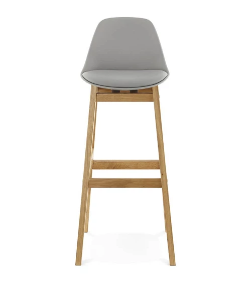 Tabouret de bar bois de Chêne ELODY Polypro Gris