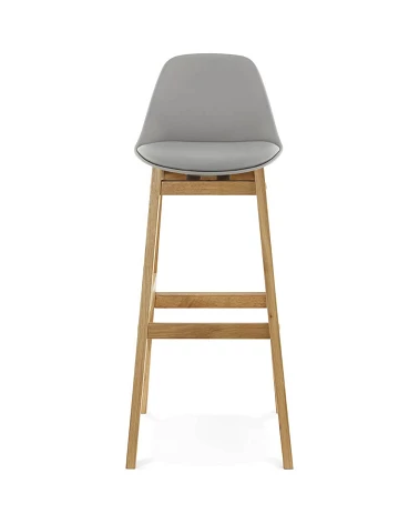 Tabouret de bar bois de Chêne ELODY Polypro Gris