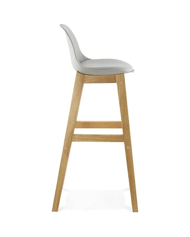 Tabouret de bar bois de Chêne ELODY Polypro Gris