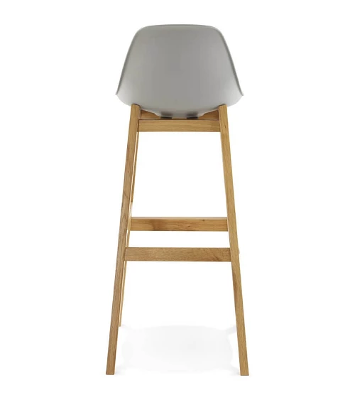 Tabouret de bar bois de Chêne ELODY Polypro Gris