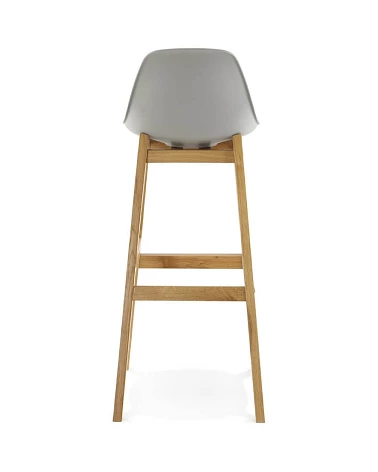 Tabouret de bar bois de Chêne ELODY Polypro Gris