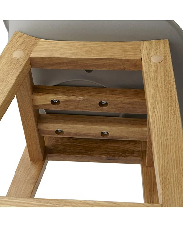 Tabouret de bar bois de Chêne ELODY Polypro Gris