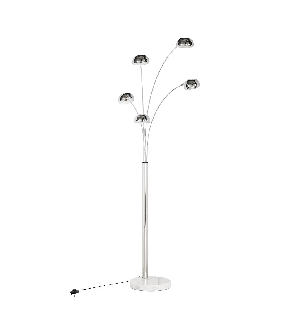 Lampe design 5 sources Bush metal chrome