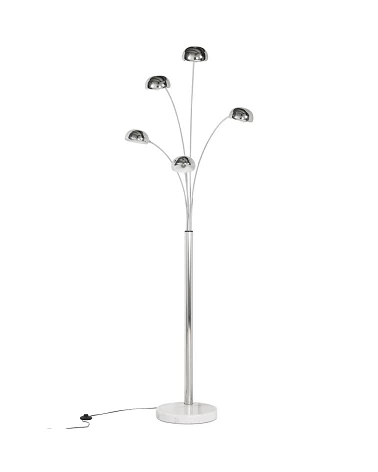 Lampadaire design 5 sources Bush metal chrome