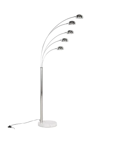 Lampadaire design 5 sources Bush metal chrome