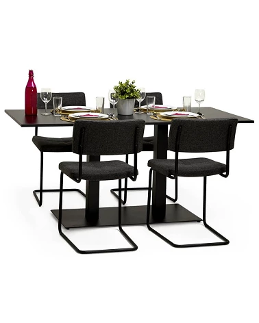 Pied pour table double 100x73 cm Fonte texturée noire