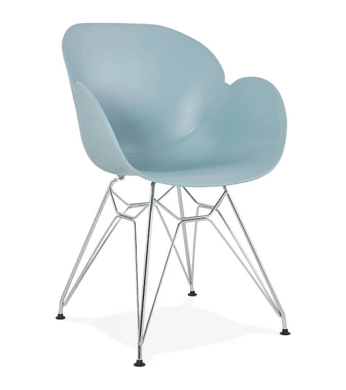 Chaise Design Chrome CHIPIE Polypro Bleu