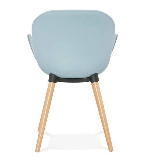 Chaise design SITIWEL Bois Hetre et poly Bleu