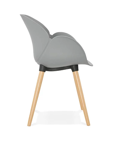 Chaise design SITIWEL Bois Hetre et poly Gris