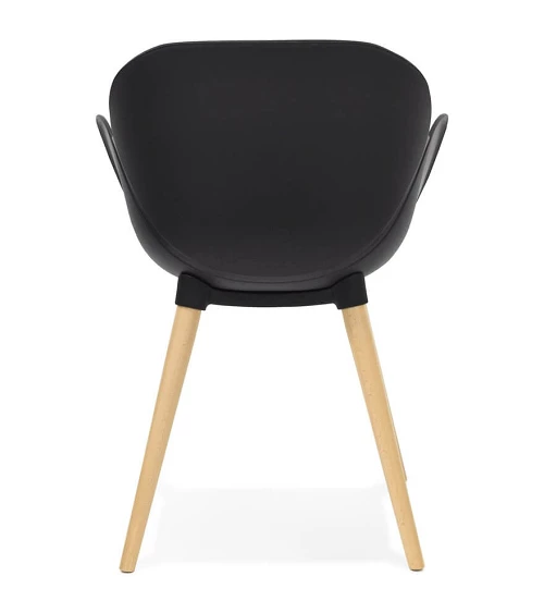 Chaise design SITIWEL Bois Hetre et poly Noir