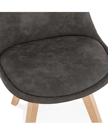 Chaise scandinave bois SOME microfibre Gris Foncé