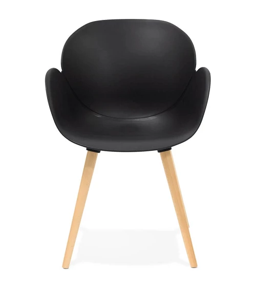 Chaise design SITIWEL Bois Hetre et poly Noir