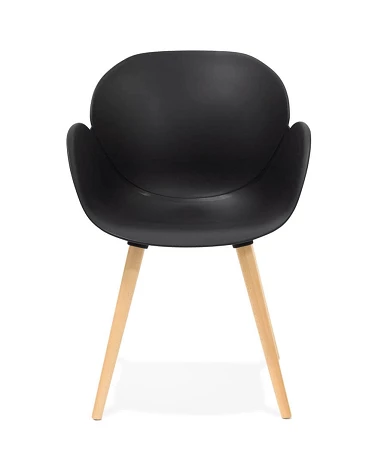 Chaise design SITIWEL Bois Hetre et poly Noir