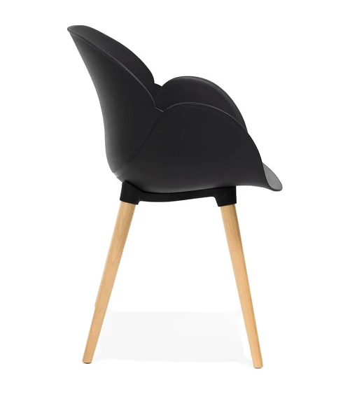 Chaise design SITIWEL Bois Hetre et poly Noir