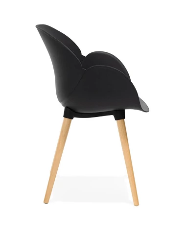 Chaise design SITIWEL Bois Hetre et poly Noir