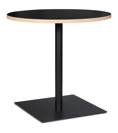 Table ronde design metal BABA Bois mélaminé noir