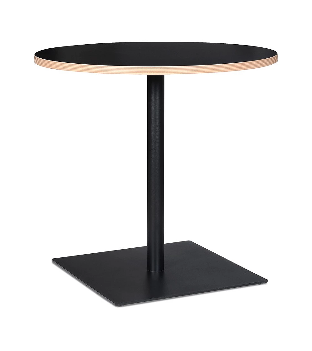 Table ronde design metal BABA Bois mélaminé noir