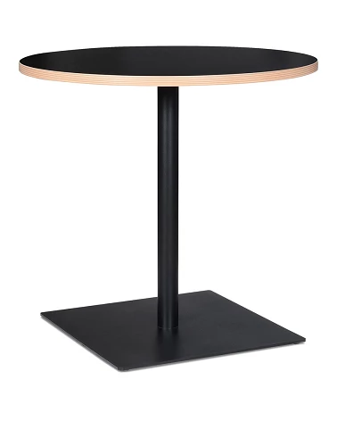 Table ronde design metal BABA Bois mélaminé noir