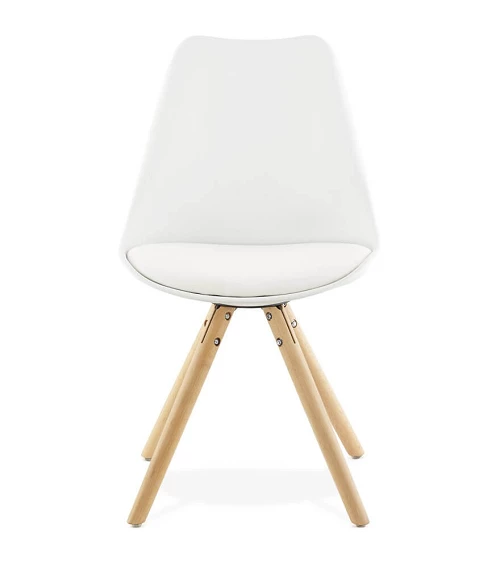 Chaise scandinave Hêtre massif Tolik Blanche