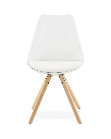 Chaise scandinave Hêtre massif Tolik Blanche