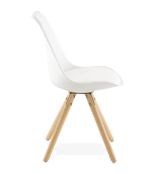 Chaise scandinave Hêtre massif Tolik Blanche