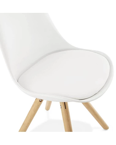 Chaise scandinave Hêtre massif Tolik Blanche