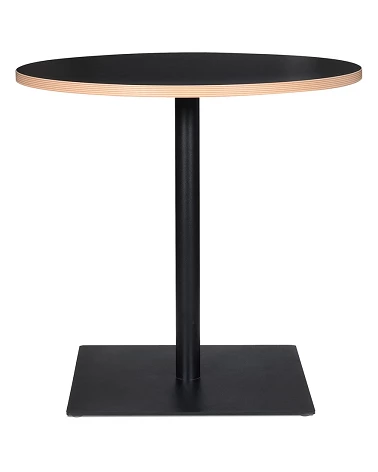 Table ronde design metal BABA Bois mélaminé noir