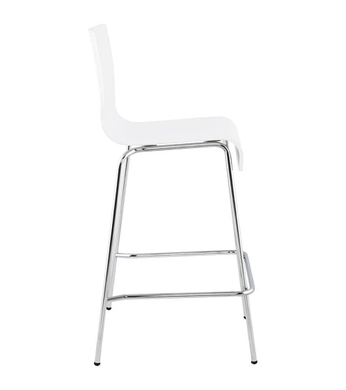 Chaise de bar design Cobe Mini Blanc et metal Chrome