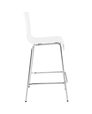 Chaise de bar design Cobe Mini Blanc et metal Chrome