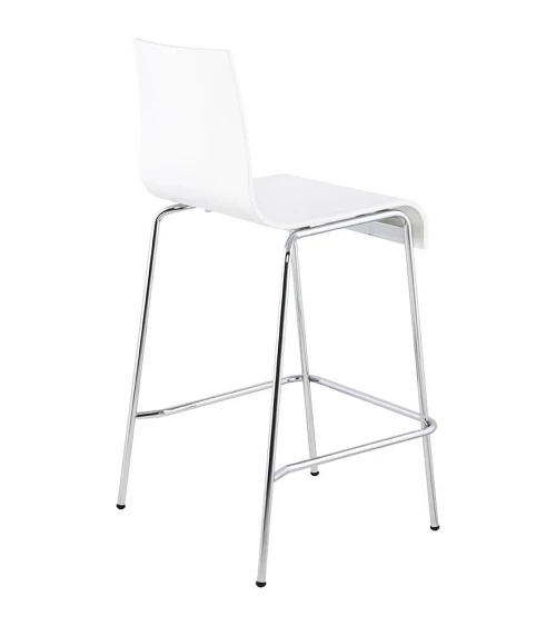 Chaise de bar design Cobe Mini Blanc et metal Chrome