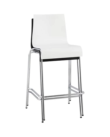 Chaise de bar design Cobe Mini Blanc et metal Chrome