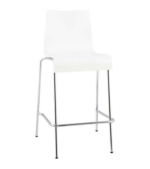 Chaise de bar design Cobe Mini Blanc et metal Chrome