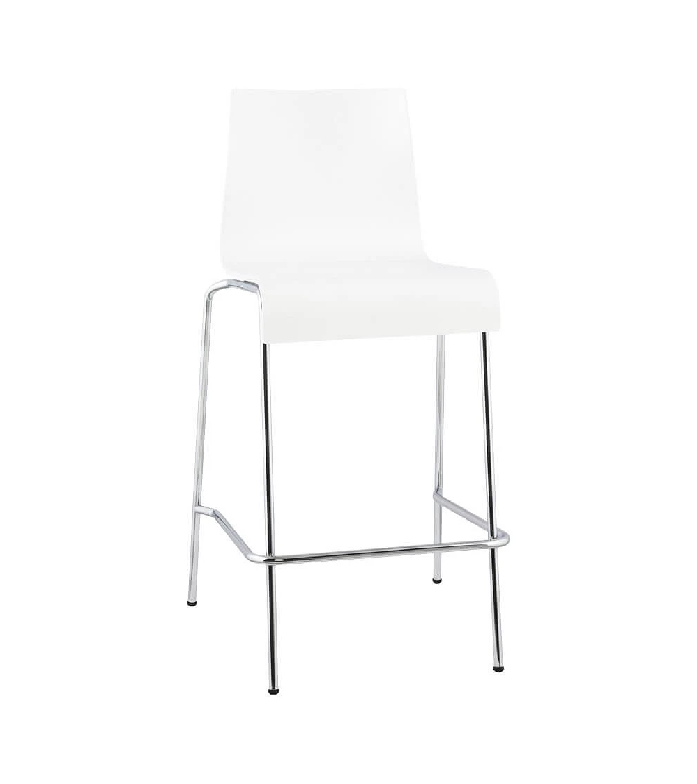 Chaise de bar design Cobe Mini Blanc et metal Chrome