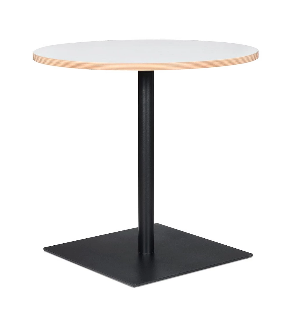 Table ronde design metal BABA Bois mélaminé Blanc