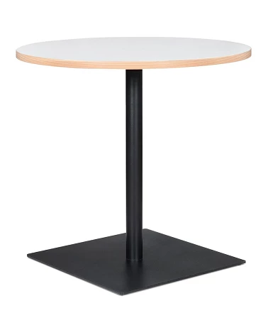 Table ronde design metal BABA Bois mélaminé Blanc