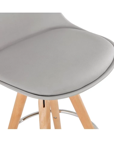 Chaise de bar scandinave bois Anau Mini Gris Clair