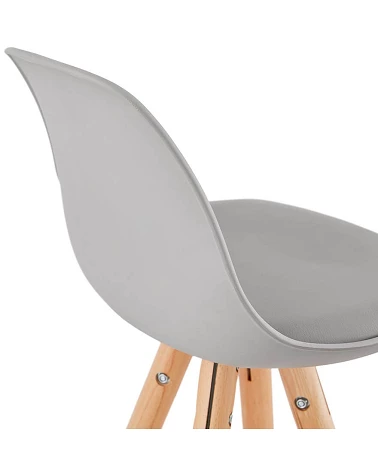 Chaise de bar scandinave bois Anau Mini Gris Clair