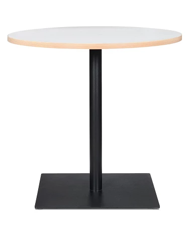 Table ronde design metal BABA Bois mélaminé Blanc