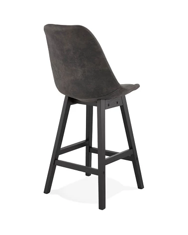 Chaise de bar bois noir SVENKE Mini tissu Gris foncé