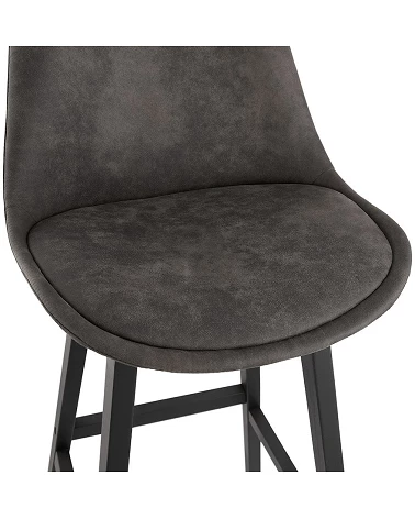 Chaise de bar bois noir SVENKE Mini tissu Gris foncé