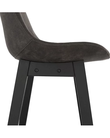 Chaise de bar bois noir SVENKE Mini tissu Gris foncé