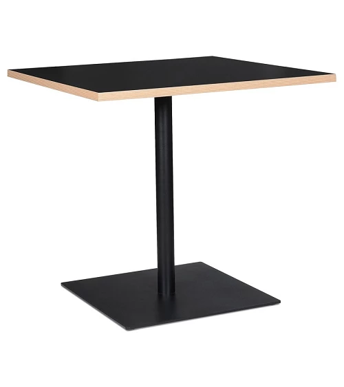 Table carrée design metal BABA Bois mélaminé Noir