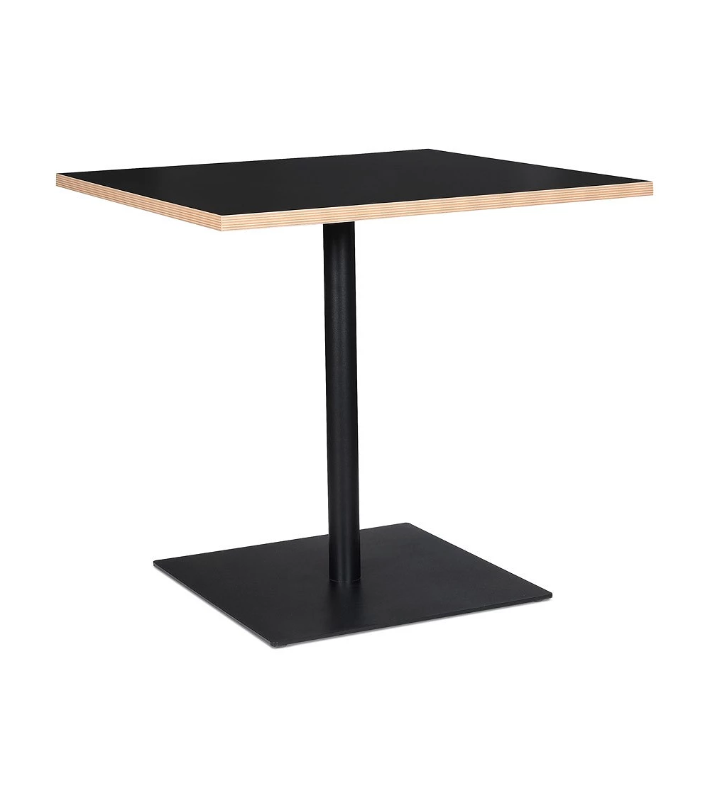 Table carrée design metal BABA Bois mélaminé Noir