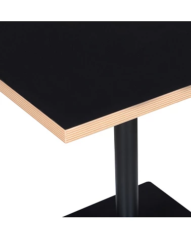 Table carrée design metal BABA Bois mélaminé Noir