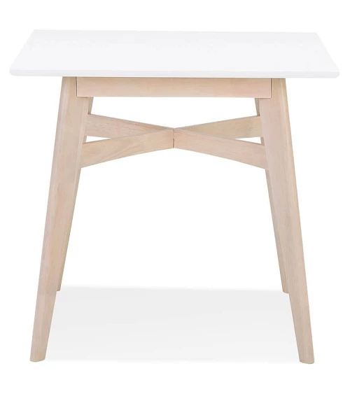 Table en bois massif STEFFIE couleur naturelle blanchi