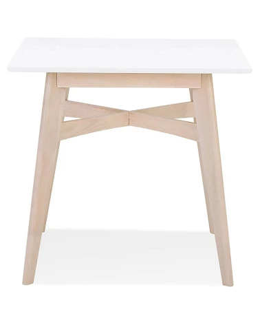 Table en bois massif STEFFIE couleur naturelle blanchi