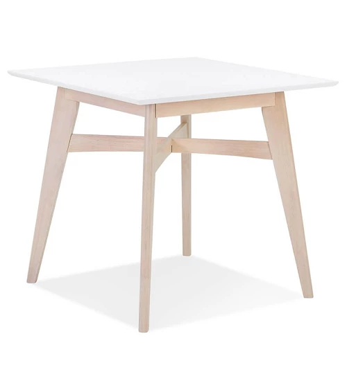 Table en bois massif STEFFIE couleur naturelle blanchi